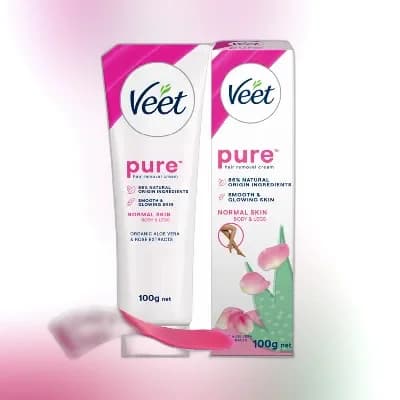 Veet Pure Hair Removal Cream Normal Skin With Organic Aloe Vera & Rose Extracts