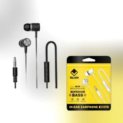 Villaon In-Ear Earphone Superior Bass Black (VE-212)