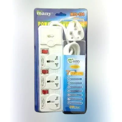 Many 3 Socket Power Converter Multi Plug (3 Pin)