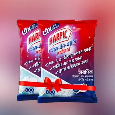 Harpic All-In-One Toilet & Bathroom Cleaning Powder 400 gm (Combo Offer)